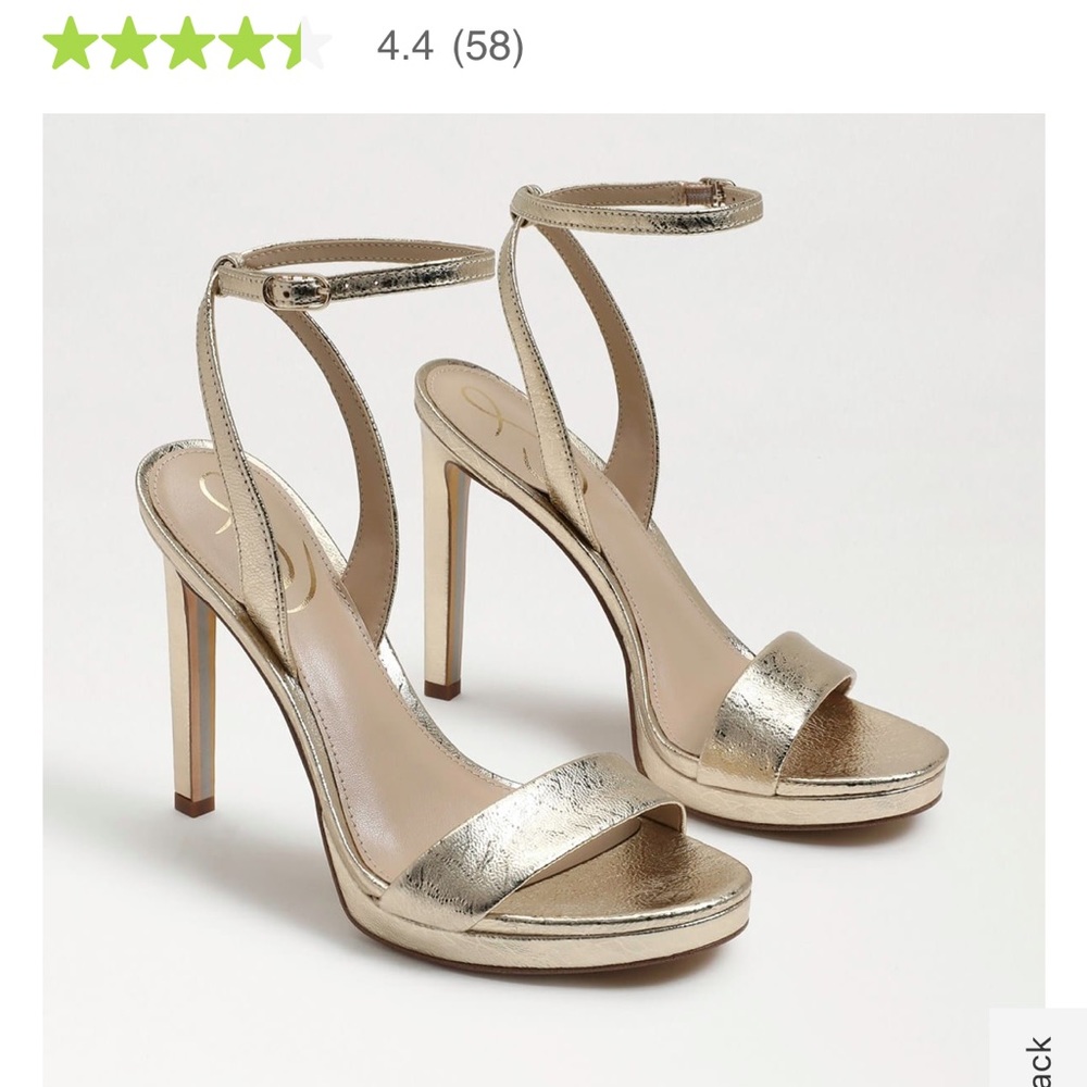 NWT sam Edelman open toed gold heels